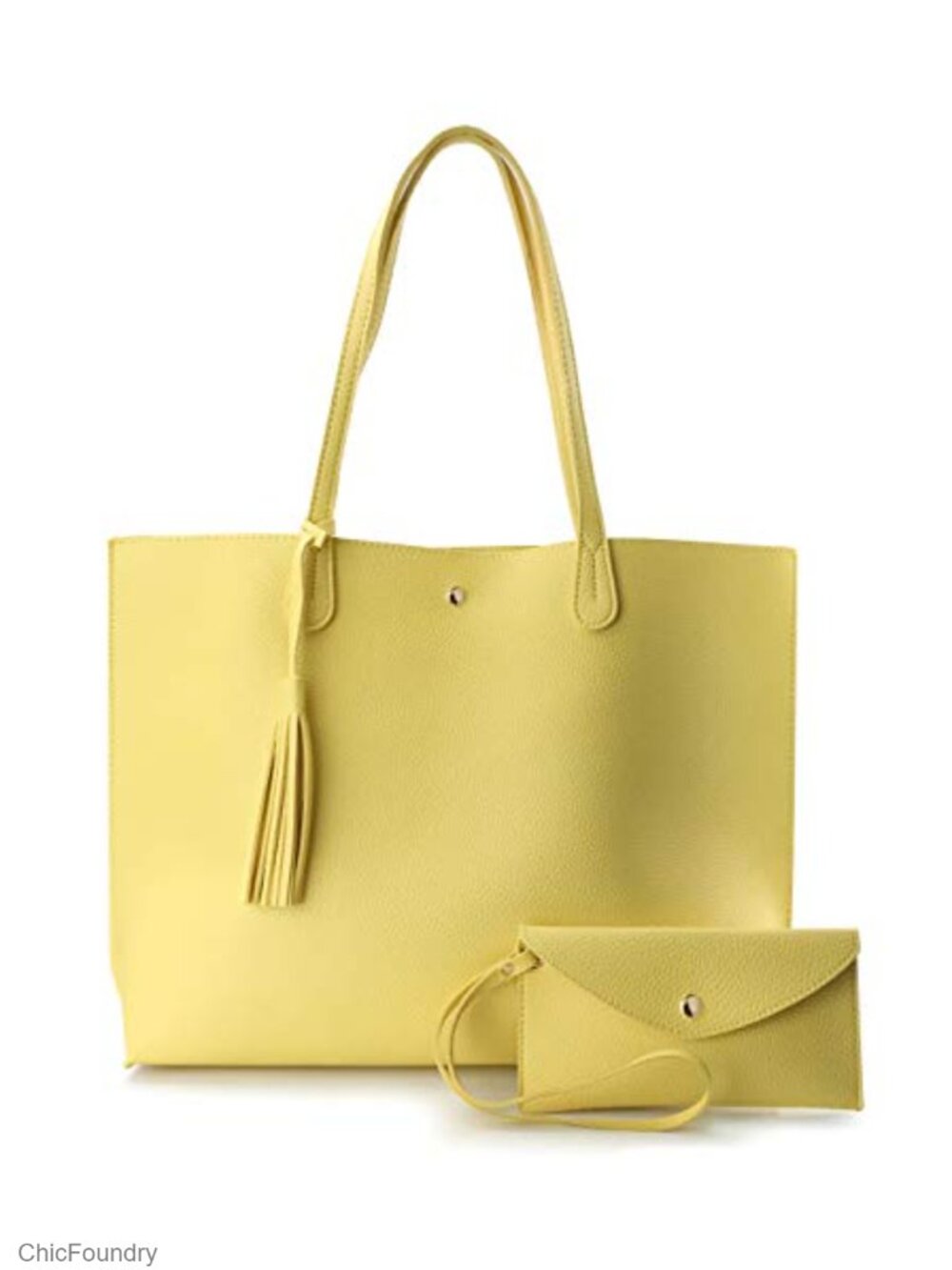 Deep Embossed Pebbled Faux Leather Tote Handbag with Magnet Snap